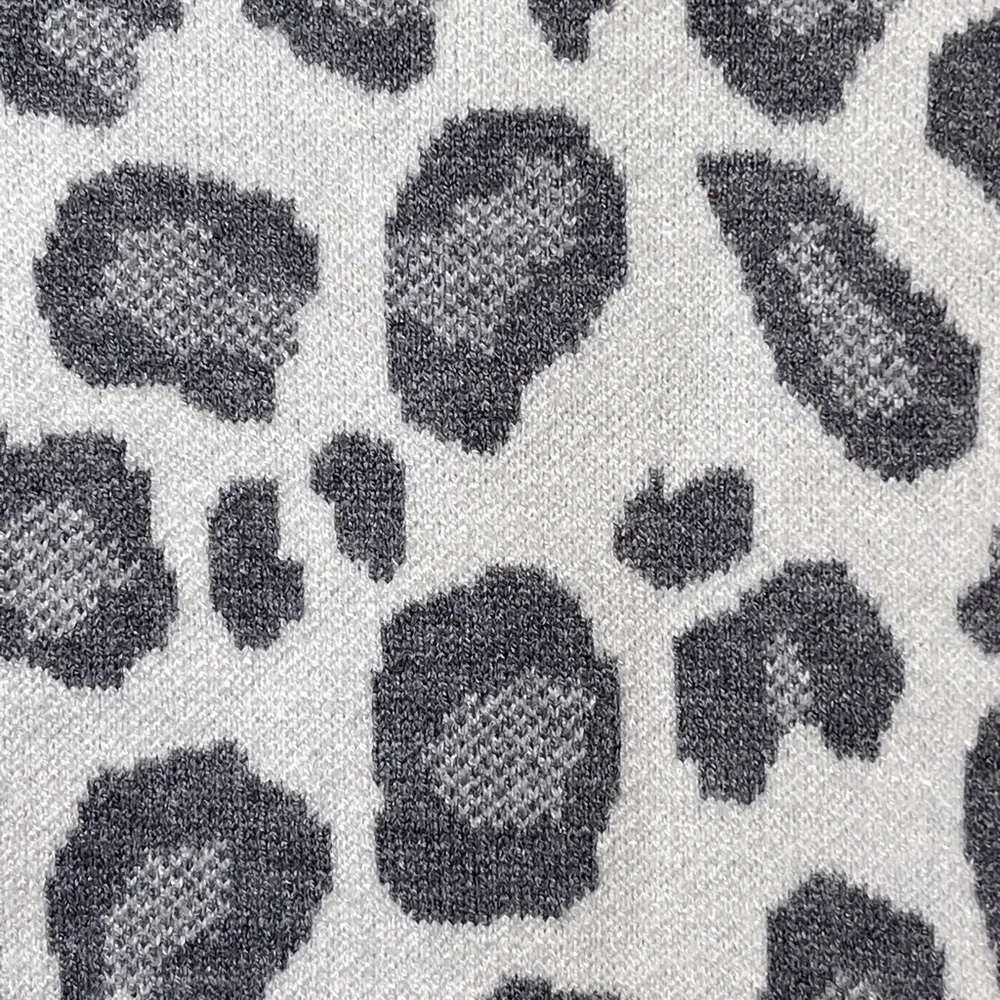 Tahari | Leopard Print Mock Neck Long Sleeve Boxy Cozy Soft Sweater - Picture 7 of 10